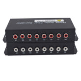 8 Channel Audio Fiber Converters A Set,Unbalanced Analog Rca Audio Extender Over Fiber,SC Singlmode Single Fiber Up 20Km And Multimode 500m For Broadcasting TV and telephone conference More